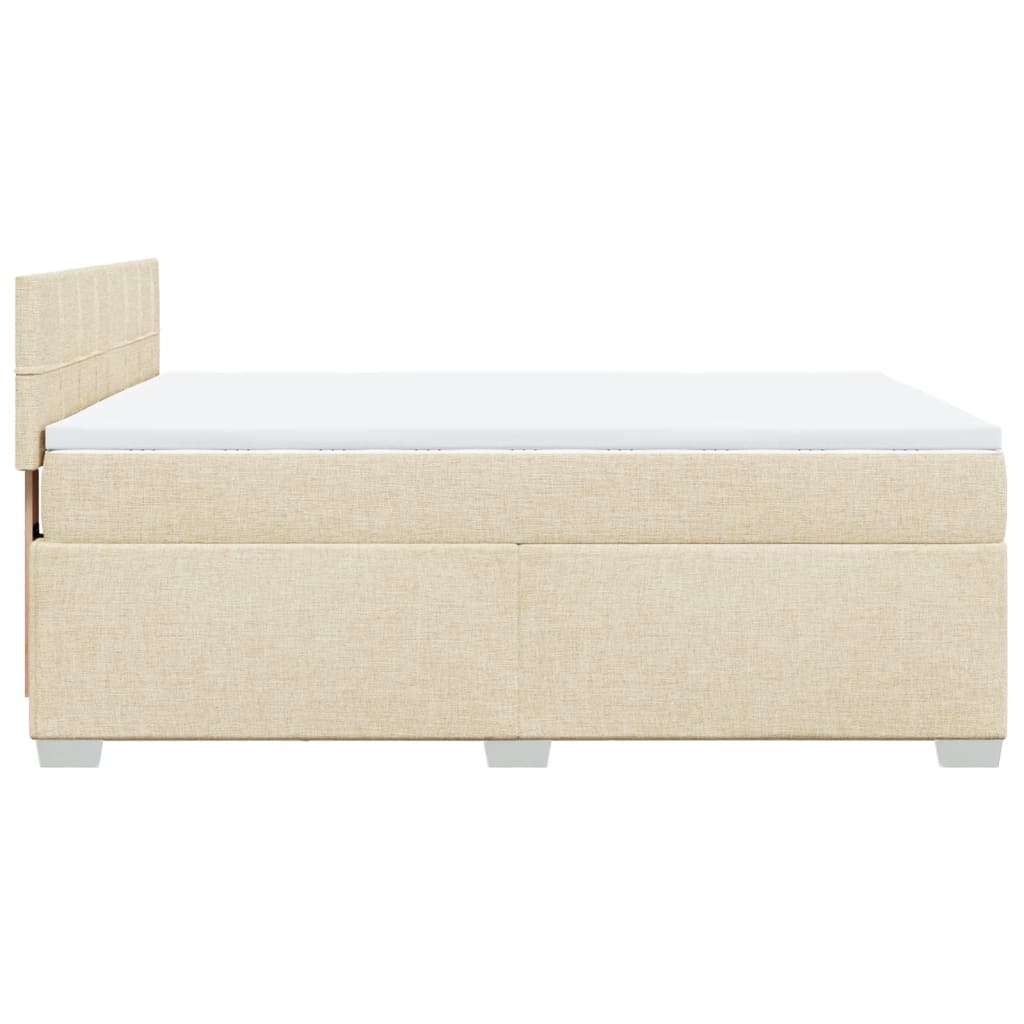 Boxspringbett mit Matratze Creme 140x200 cm Stoff