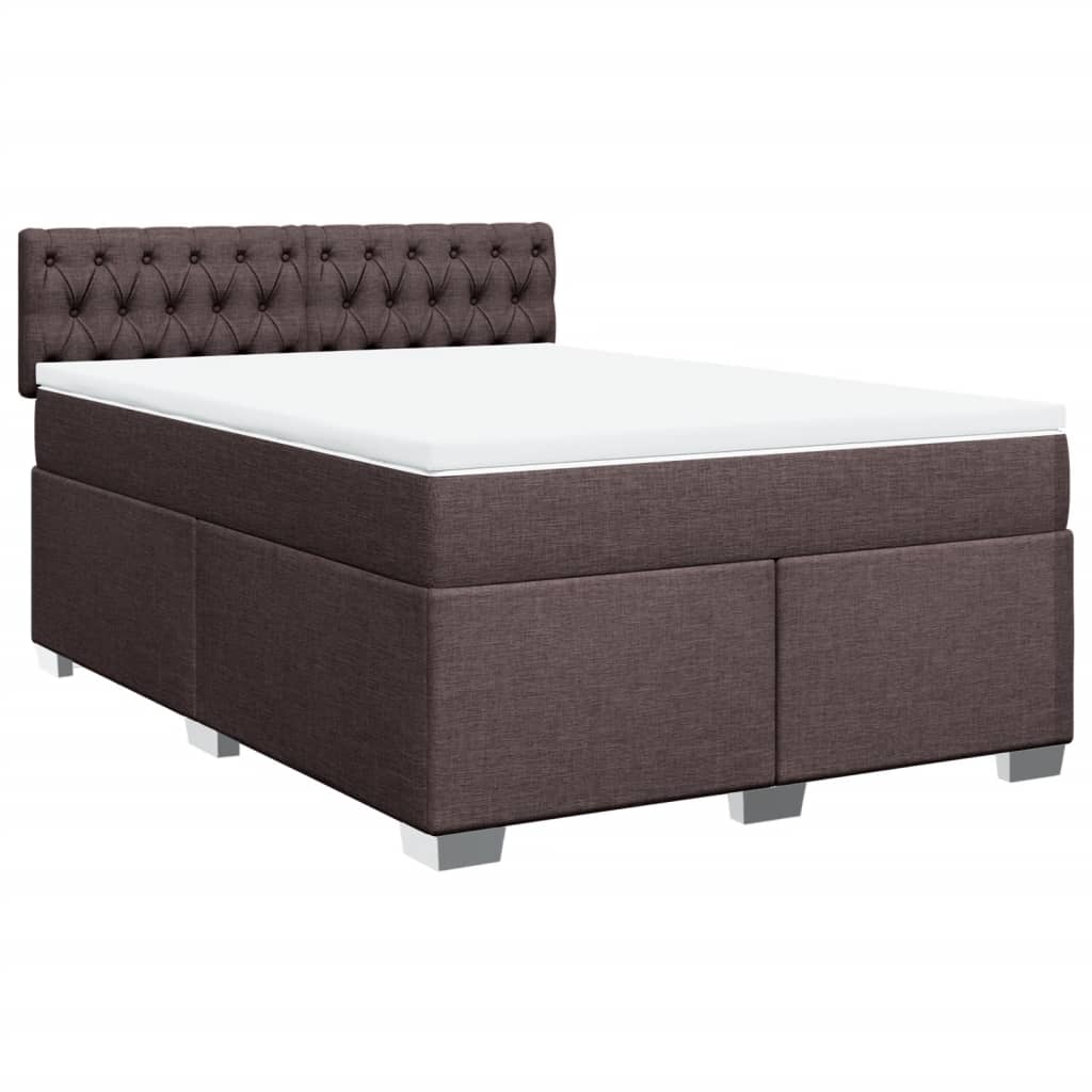 Boxspringbett mit Matratze Dunkelbraun 140x200 cm Stoff