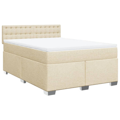 Boxspringbett mit Matratze Creme 140x200 cm Stoff