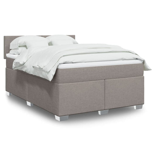 Boxspringbett mit Matratze Taupe 160x200 cm Stoff