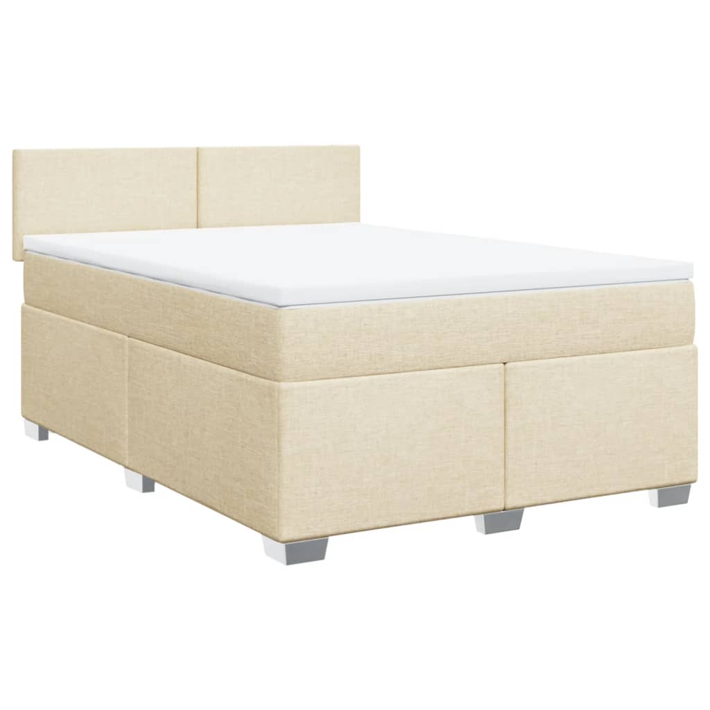 Boxspringbett mit Matratze Creme 160x200 cm Stoff