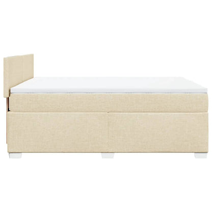 Boxspringbett mit Matratze Creme 160x200 cm Stoff