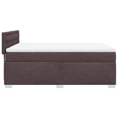 Boxspringbett mit Matratze Dunkelbraun 160x200 cm Stoff