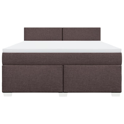 Boxspringbett mit Matratze Dunkelbraun 180x200 cm Stoff