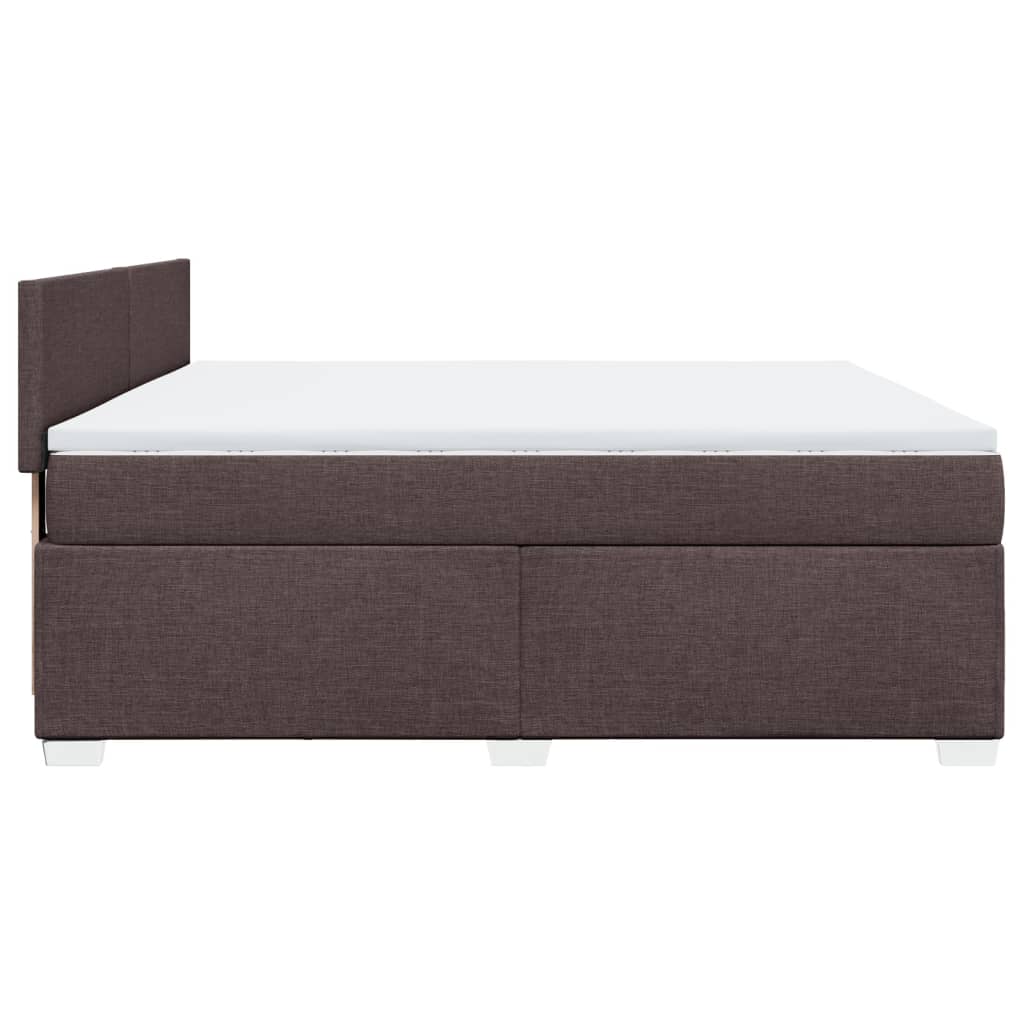 Boxspringbett mit Matratze Dunkelbraun 180x200 cm Stoff