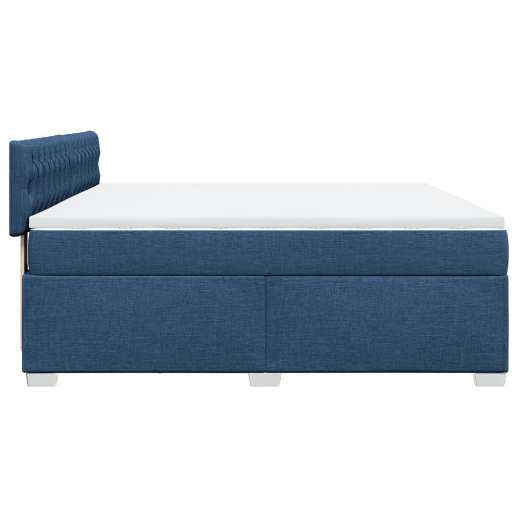 Boxspringbett mit Matratze Blau 180x200 cm Stoff