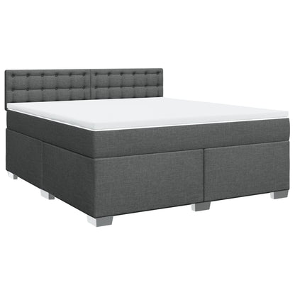 Boxspringbett mit Matratze Dunkelgrau 180x200 cm Stoff