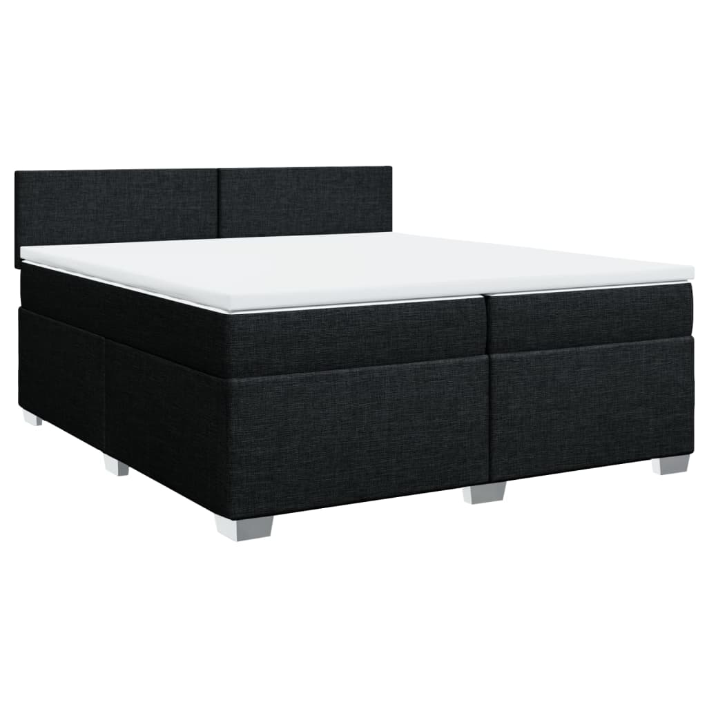 Boxspringbett mit Matratze Schwarz 200x200 cm Stoff