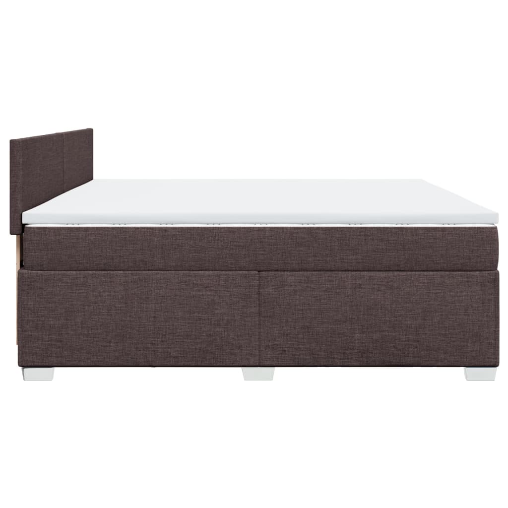 Boxspringbett mit Matratze Dunkelbraun 200x200 cm Stoff