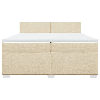 Boxspringbett mit Matratze Creme 200x200 cm Stoff