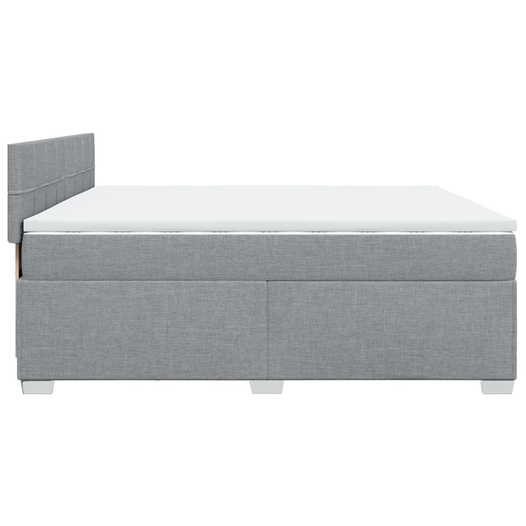 Boxspringbett mit Matratze Hellgrau 200x200 cm Stoff