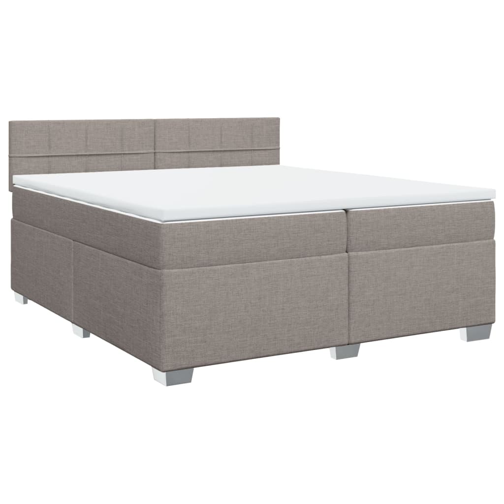 Boxspringbett mit Matratze Taupe 200x200 cm Stoff