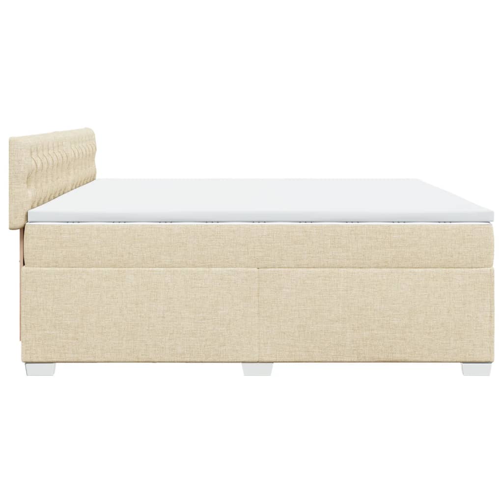 Boxspringbett mit Matratze Creme 200x200 cm Stoff