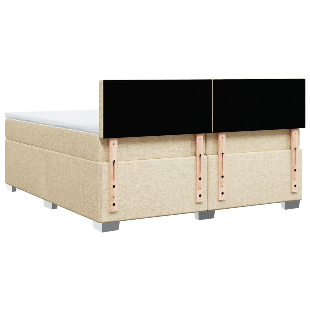 Boxspringbett mit Matratze Creme 200x200 cm Stoff