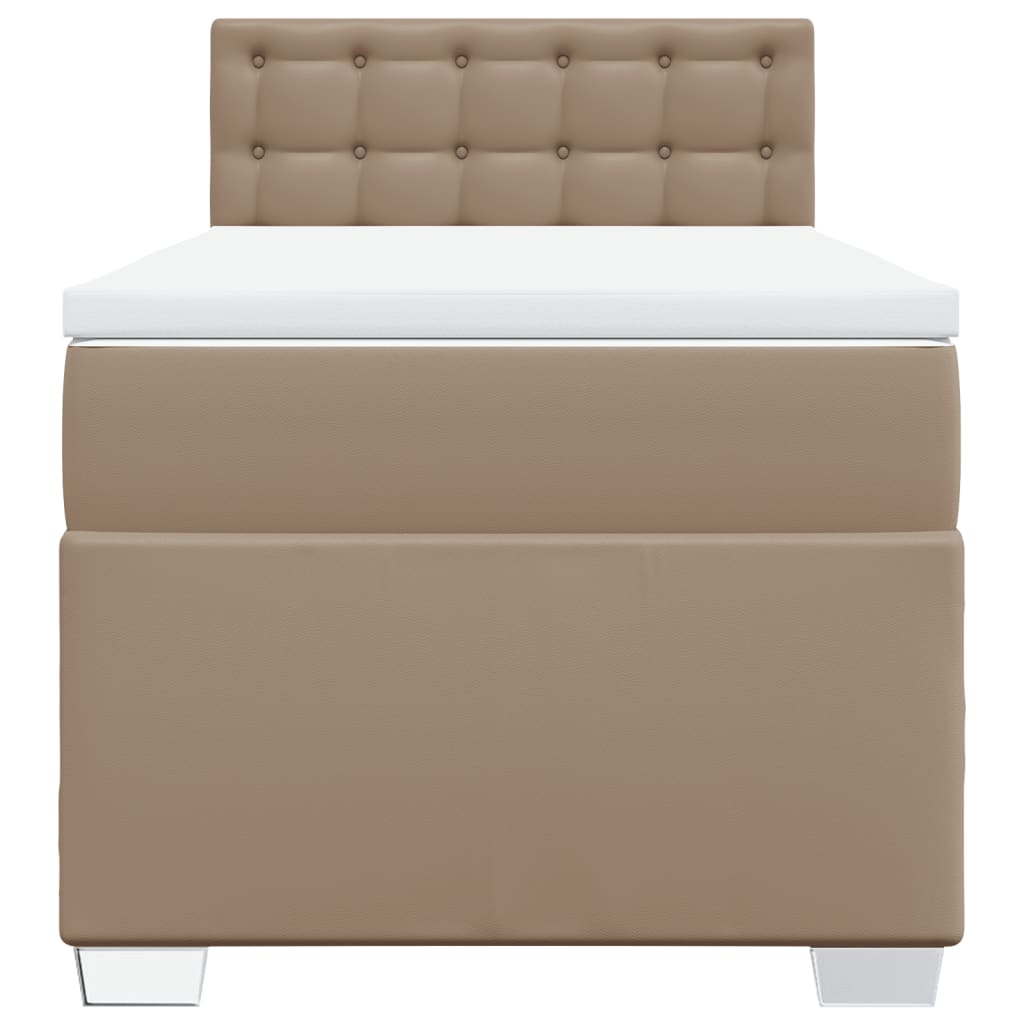 Boxspringbett mit Matratze Cappuccino-Braun 90x200cm Kunstleder