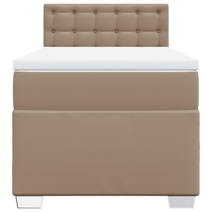 Boxspringbett mit Matratze Cappuccino-Braun 90x200cm Kunstleder