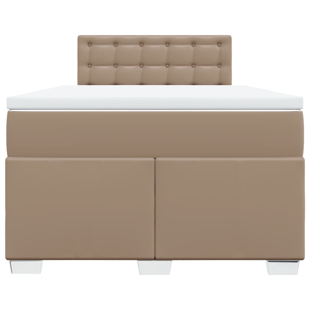 Boxspringbett Matratze Cappuccino-Braun 140x200cm Kunstleder