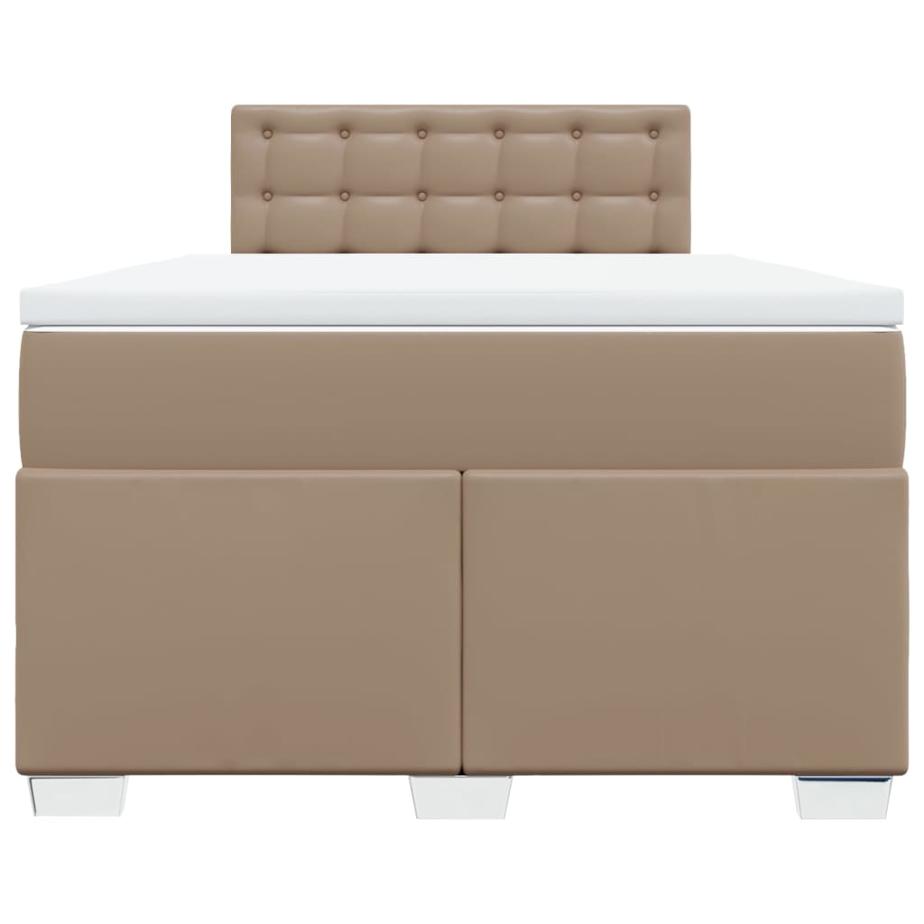 Boxspringbett Matratze Cappuccino-Braun 160x200 cm Kunstleder