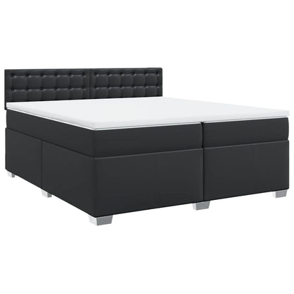 Boxspringbett mit Matratze Schwarz 200x200 cm Kunstleder