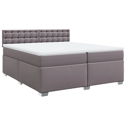 Boxspringbett mit Matratze Grau 200x200 cm Kunstleder