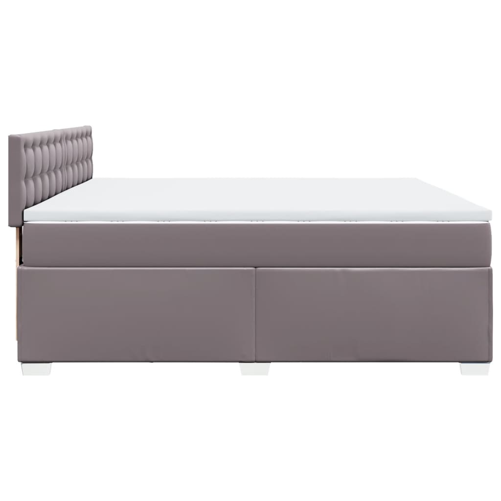 Boxspringbett mit Matratze Grau 200x200 cm Kunstleder