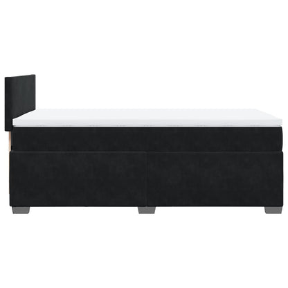 Boxspringbett mit Matratze Schwarz 90x200 cm Samt