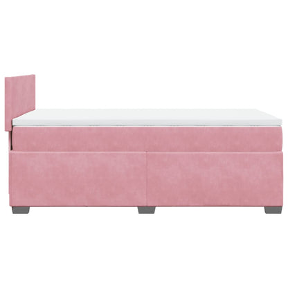 Boxspringbett mit Matratze Rosa 90x200 cm Samt