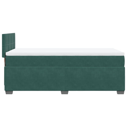 Boxspringbett mit Matratze Dunkelgrün 90x200 cm Samt