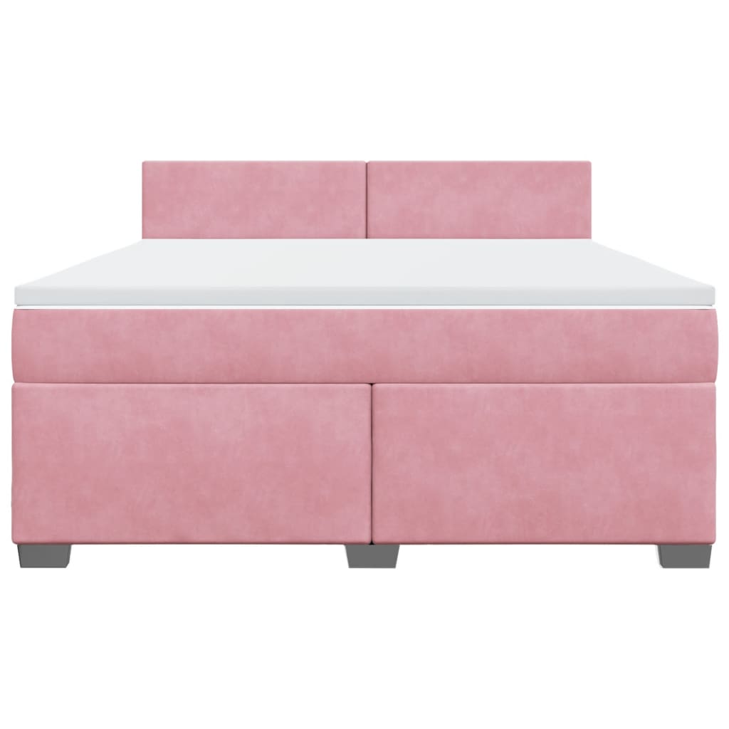 Boxspringbett mit Matratze Rosa 180x200 cm Samt