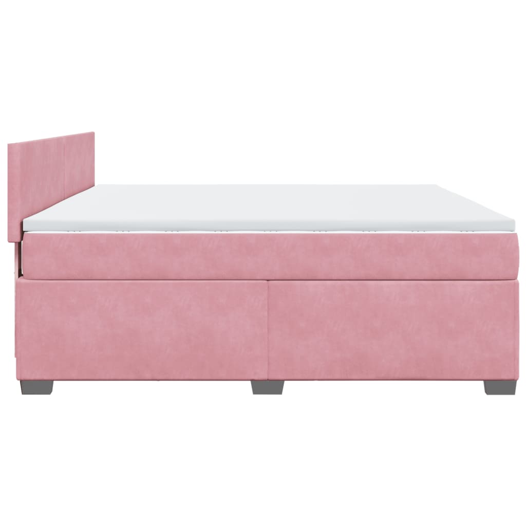 Boxspringbett mit Matratze Rosa 180x200 cm Samt