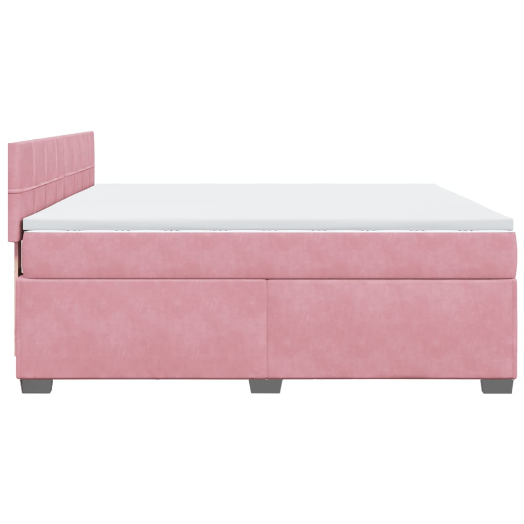 Boxspringbett mit Matratze Rosa 180x200 cm Samt