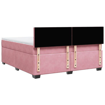 Boxspringbett mit Matratze Rosa 180x200 cm Samt