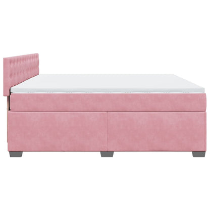 Boxspringbett mit Matratze Rosa 180x200 cm Samt