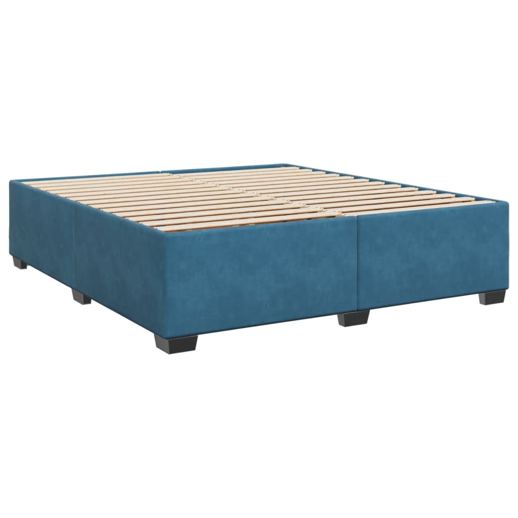 Boxspringbett mit Matratze Dunkelblau 200x200 cm Samt