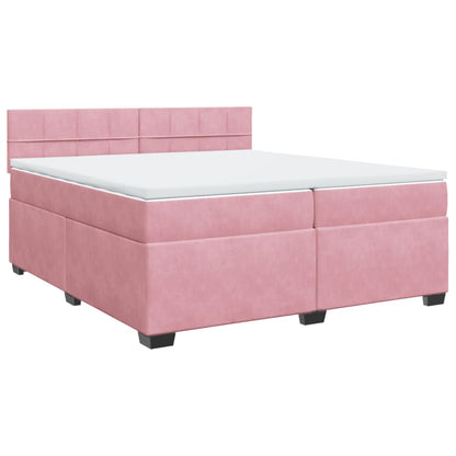 Boxspringbett mit Matratze Rosa 200x200 cm Samt