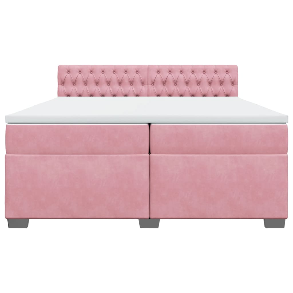 Boxspringbett mit Matratze Rosa 200x200 cm Samt