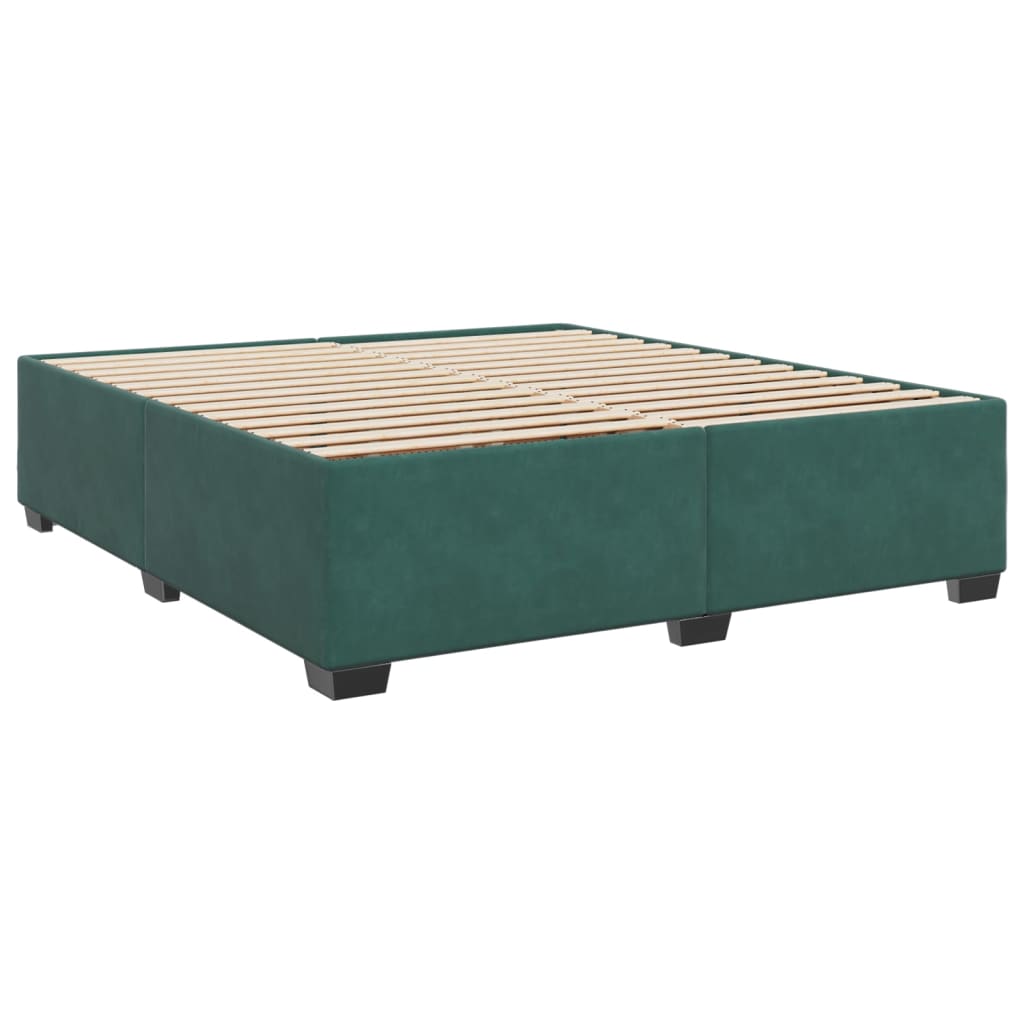 Boxspringbett mit Matratze Dunkelgrün 200x200 cm Samt