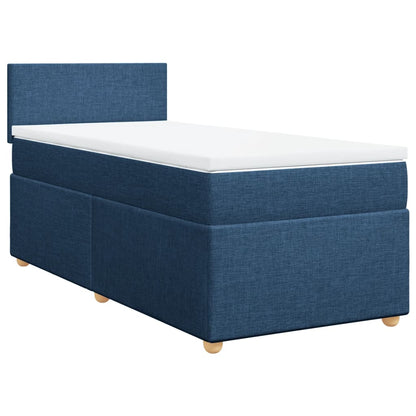 Boxspringbett mit Matratze Blau 90x200 cm Stoff