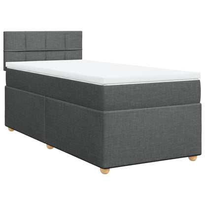 Boxspringbett mit Matratze Dunkelgrau 90x200 cm Stoff