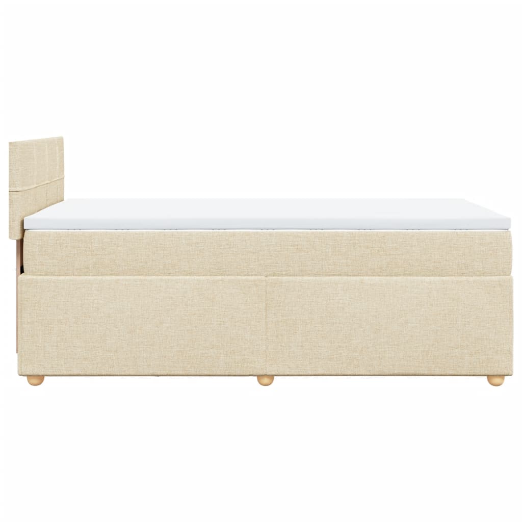 Boxspringbett mit Matratze Creme 90x200 cm Stoff