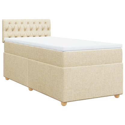 Boxspringbett mit Matratze Creme 90x200 cm Stoff