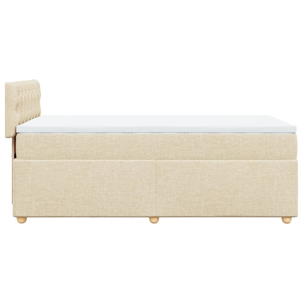 Boxspringbett mit Matratze Creme 90x200 cm Stoff