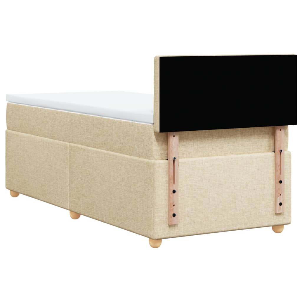 Boxspringbett mit Matratze Creme 90x200 cm Stoff