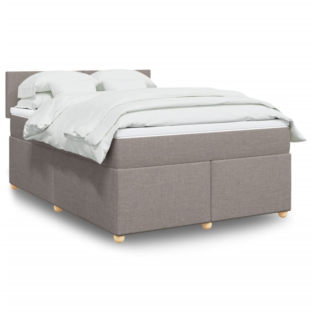 Boxspringbett mit Matratze Taupe 140x200 cm Stoff