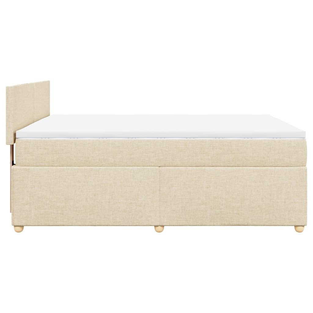 Boxspringbett mit Matratze Creme 140x200 cm Stoff