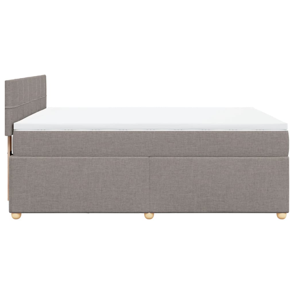 Boxspringbett mit Matratze Taupe 140x200 cm Stoff