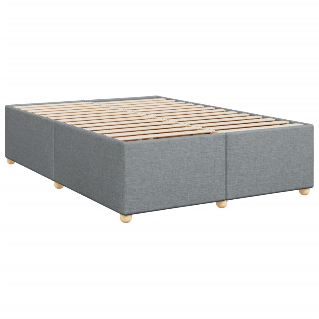 Boxspringbett mit Matratze Hellgrau 140x200 cm Stoff