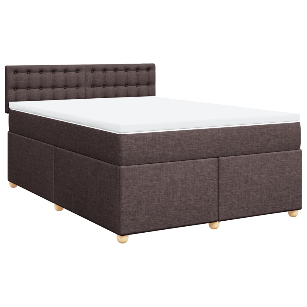 Boxspringbett mit Matratze Dunkelbraun 140x200 cm Stoff