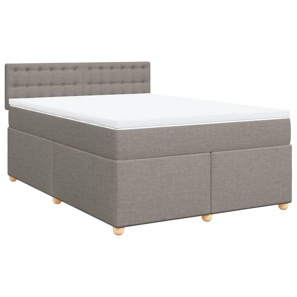 Boxspringbett mit Matratze Taupe 140x200 cm Stoff