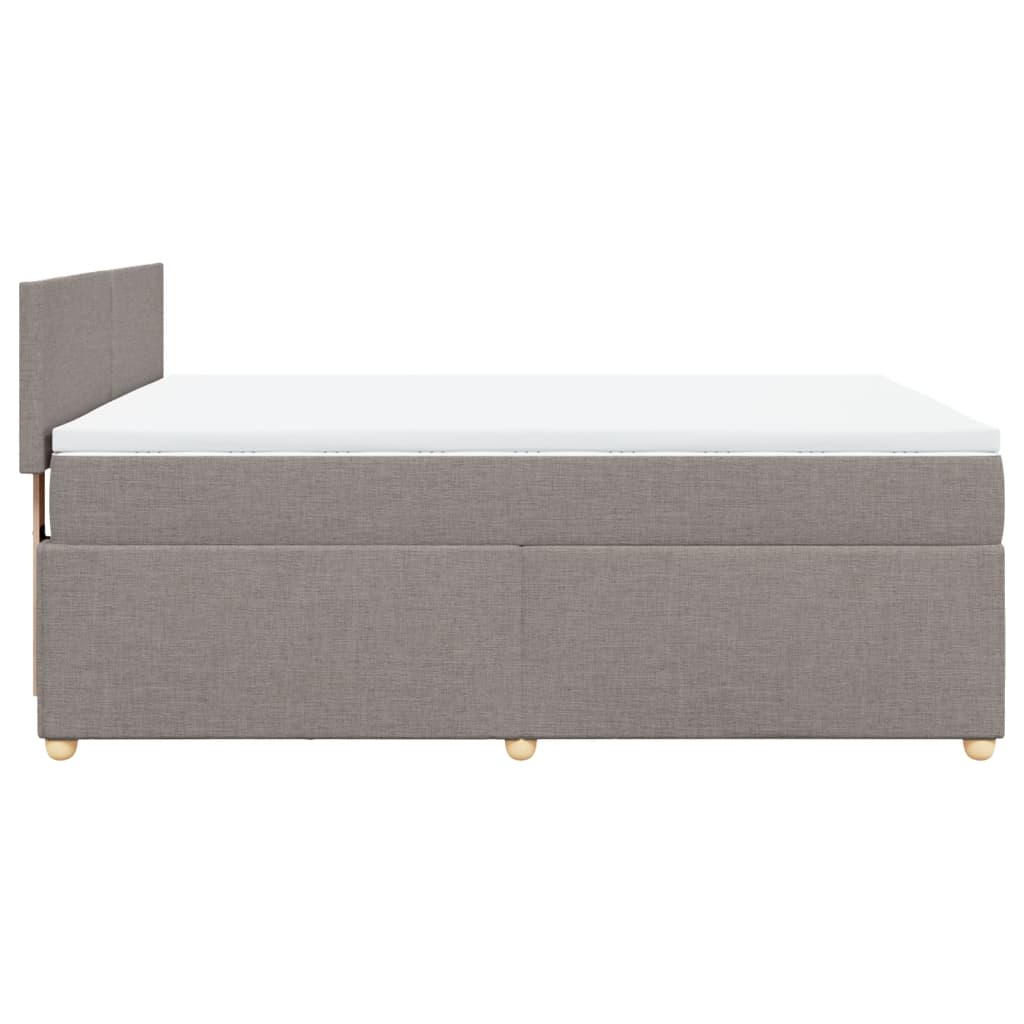 Boxspringbett mit Matratze Taupe 160x200 cm Stoff